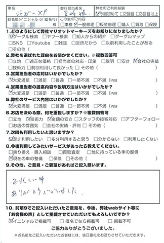 マリオットマーキーズ ジャガー お客様評判 アンケート