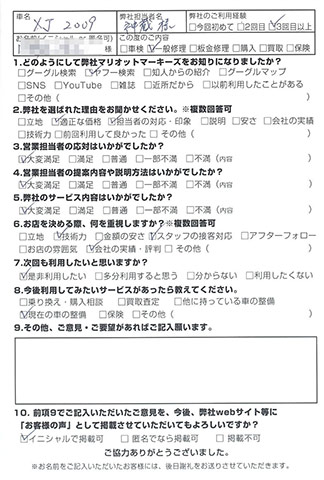 マリオットマーキーズ ジャガー お客様評判 アンケート